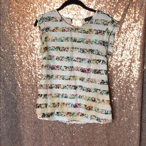 Limited Caped Sleeve rainbow shirt